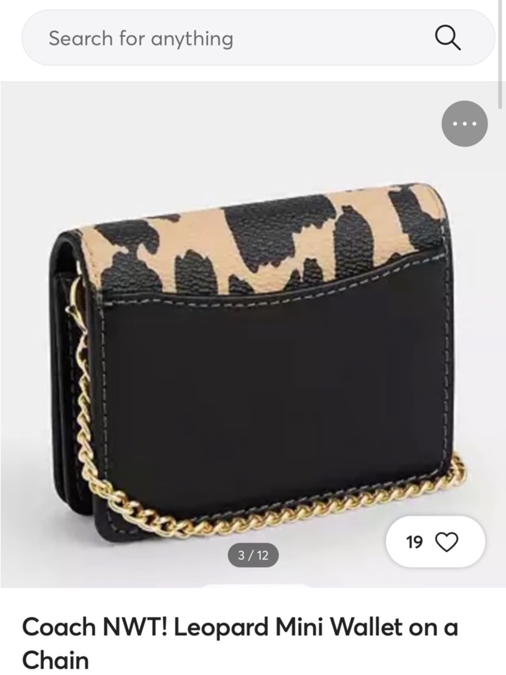 🆕 Authentic Coach Leopard Print Card & Key Holder - Black & Cream - Picture 4 of 11